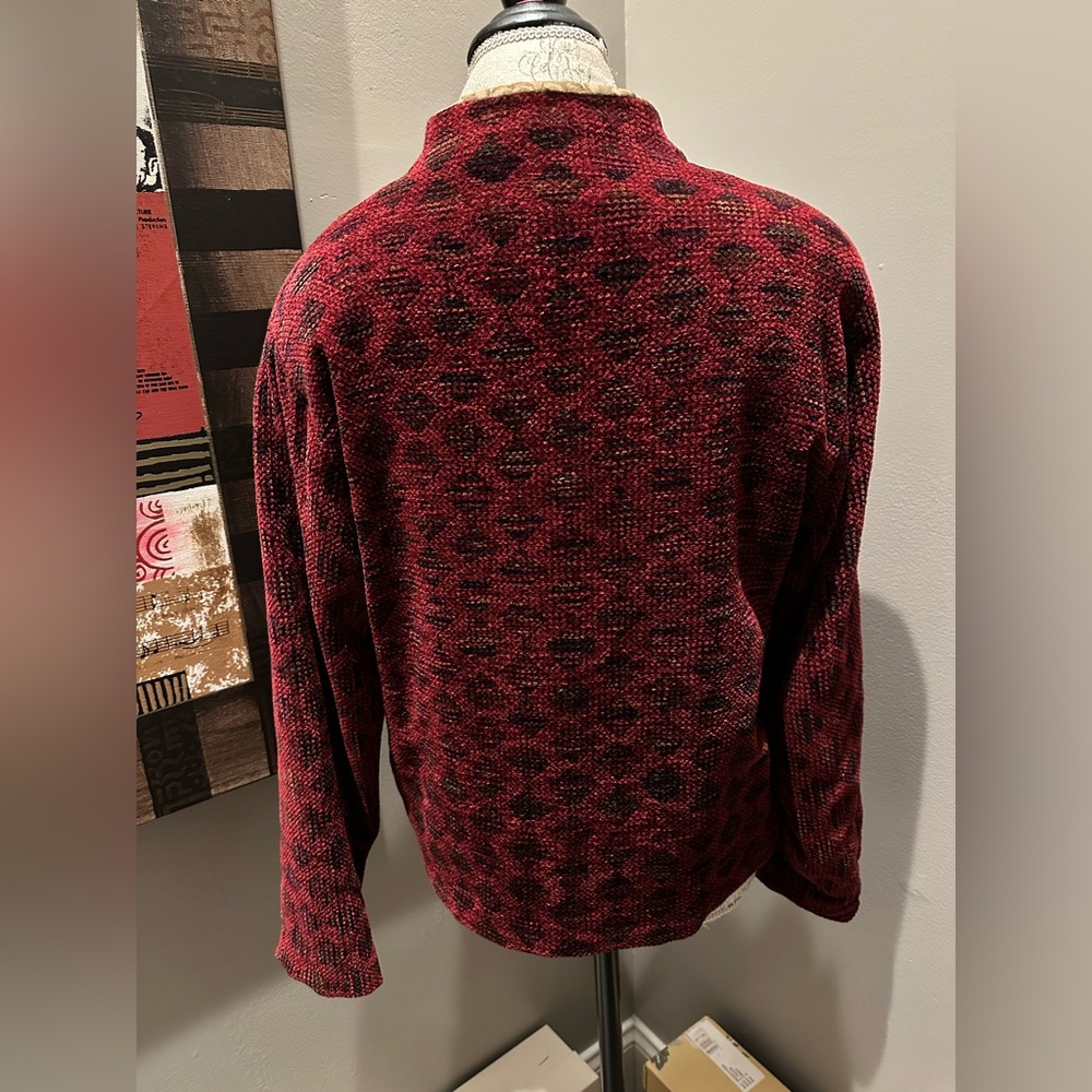 Susan Smith Artwear Chenille Patterned Jacket w/Jacquard Accents - VERY UNIQUE!! - Picture 8 of 13